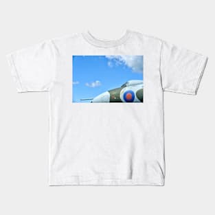 Microlight flies over an Avro Vulcan Bomber Kids T-Shirt